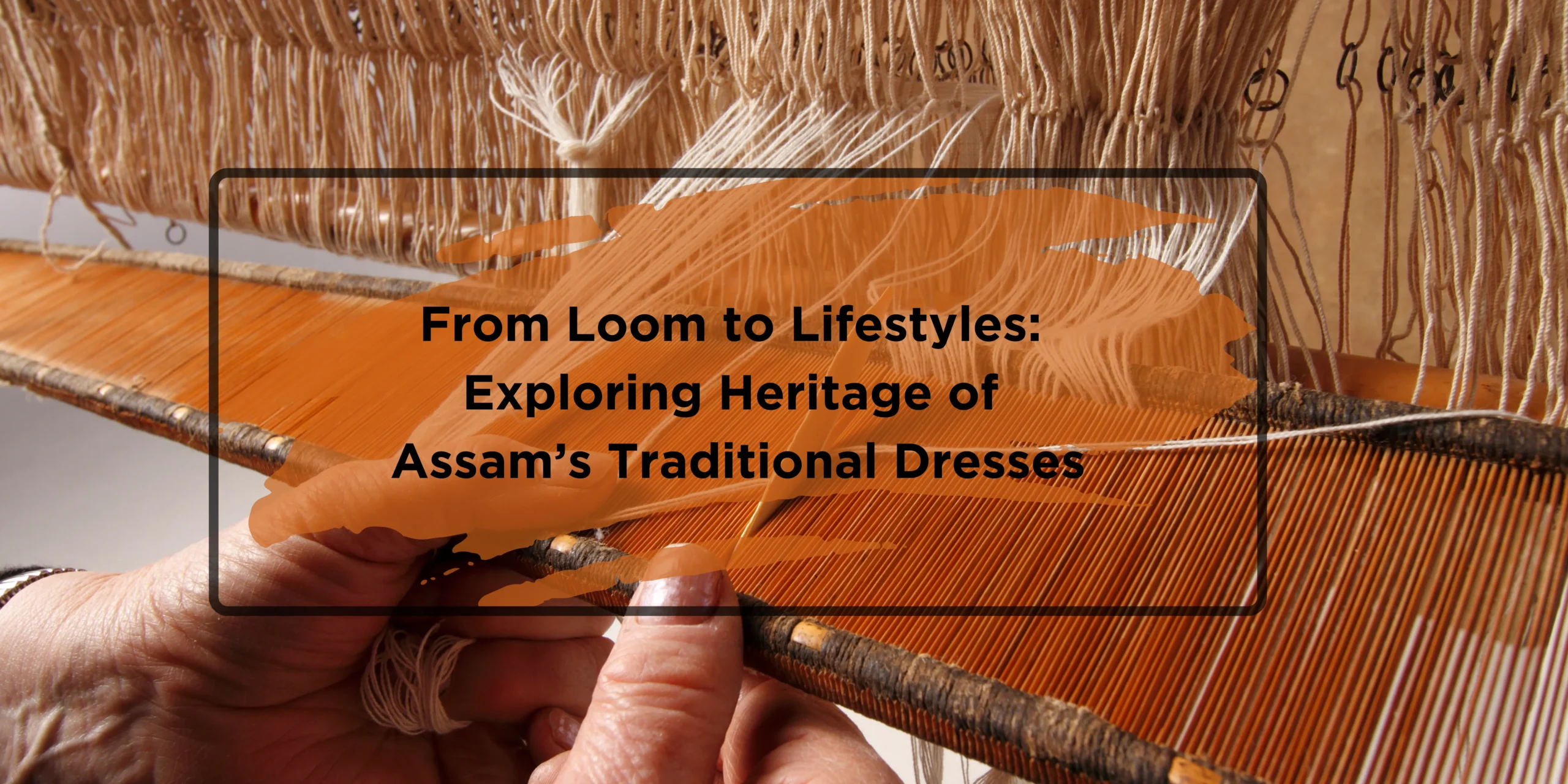 Assamese woman busy weaving Traditional handloom saree